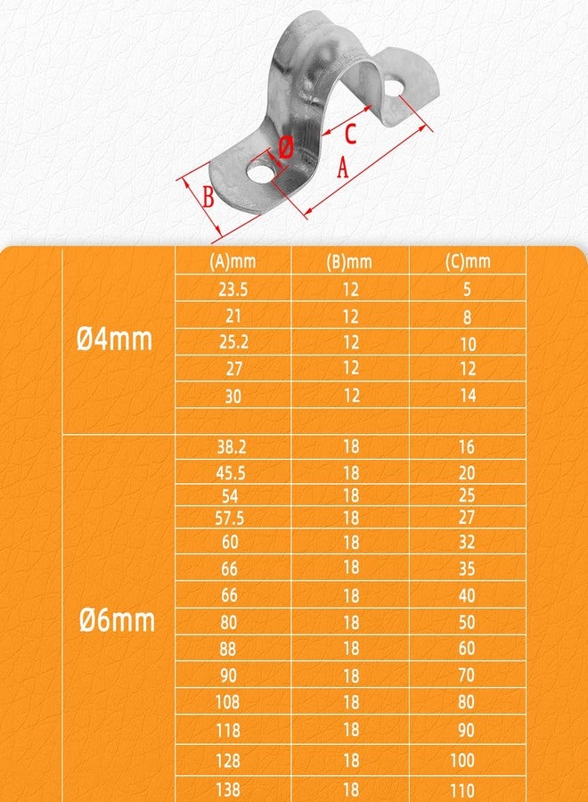 Aopin 20mm Rigid Pipe Strap Clamp 2 Holes Strap U Bracket Tube Strap Tension Clips 201 Stainless Steel, for Pipe Fixing, Silver, 100Pcs - Image 5